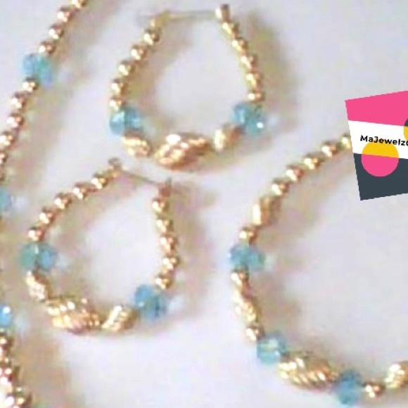 14kt gold filled beaded handmade piece set